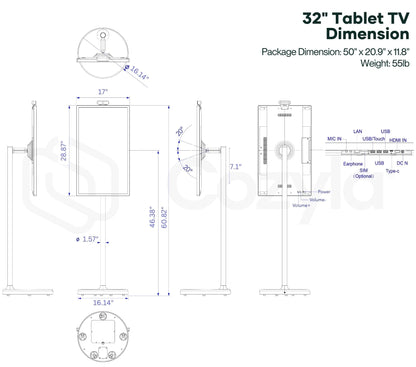 The Portable Smart TV on Wheels 21.5"