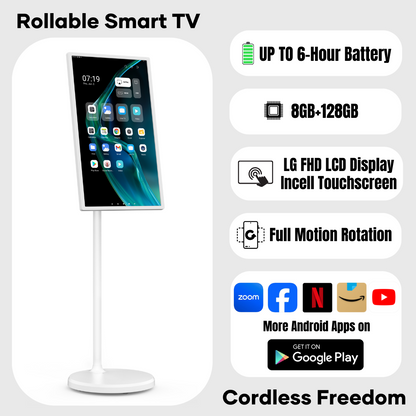 The Portable Smart TV on Wheels 21.5"