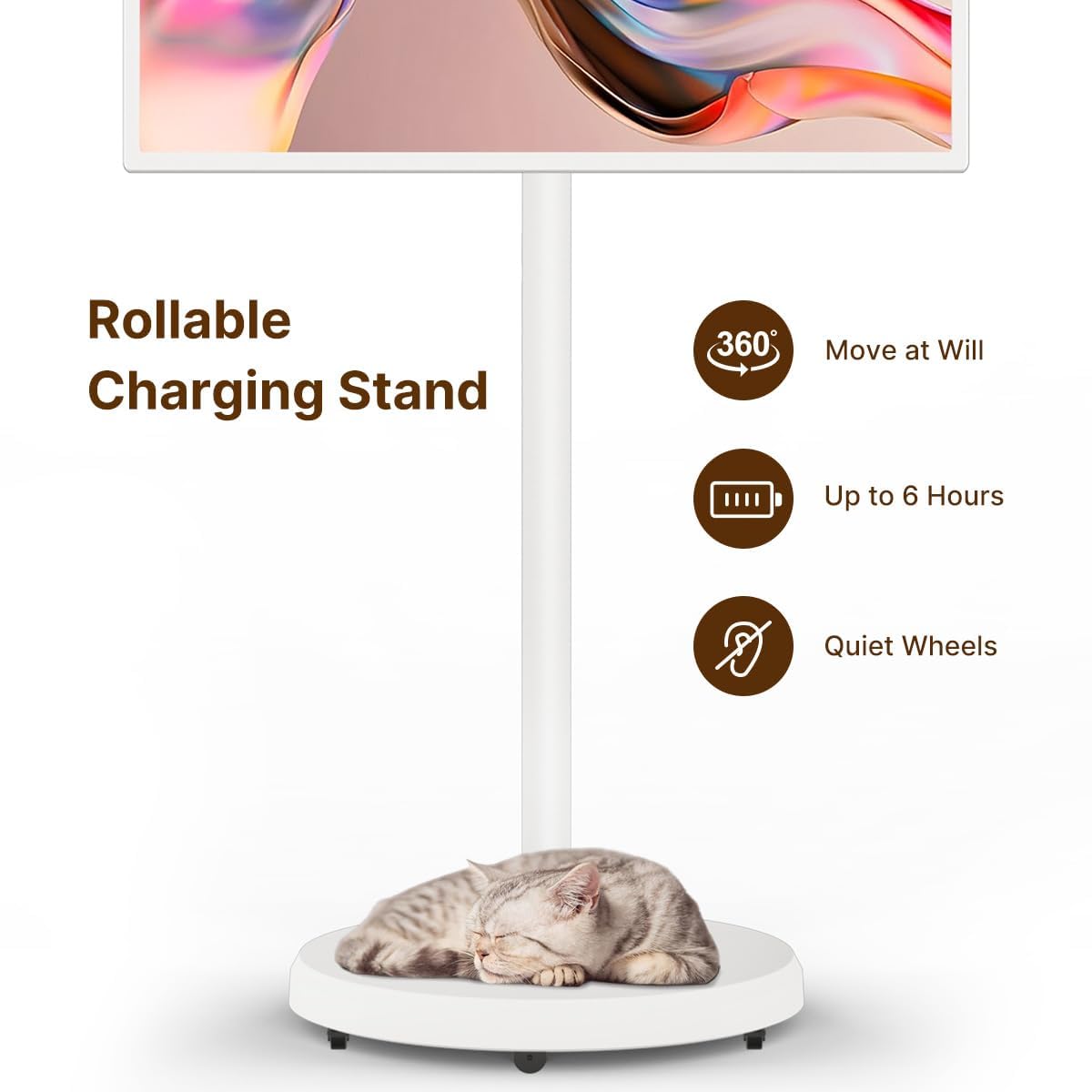 The Portable Smart TV on Wheels 21.5"